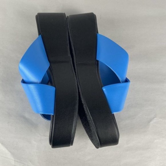 Women's Sportsgirl Size 40 Sienna Blue Modern Casual Crossover Platform Sandal - Picture 3 of 12